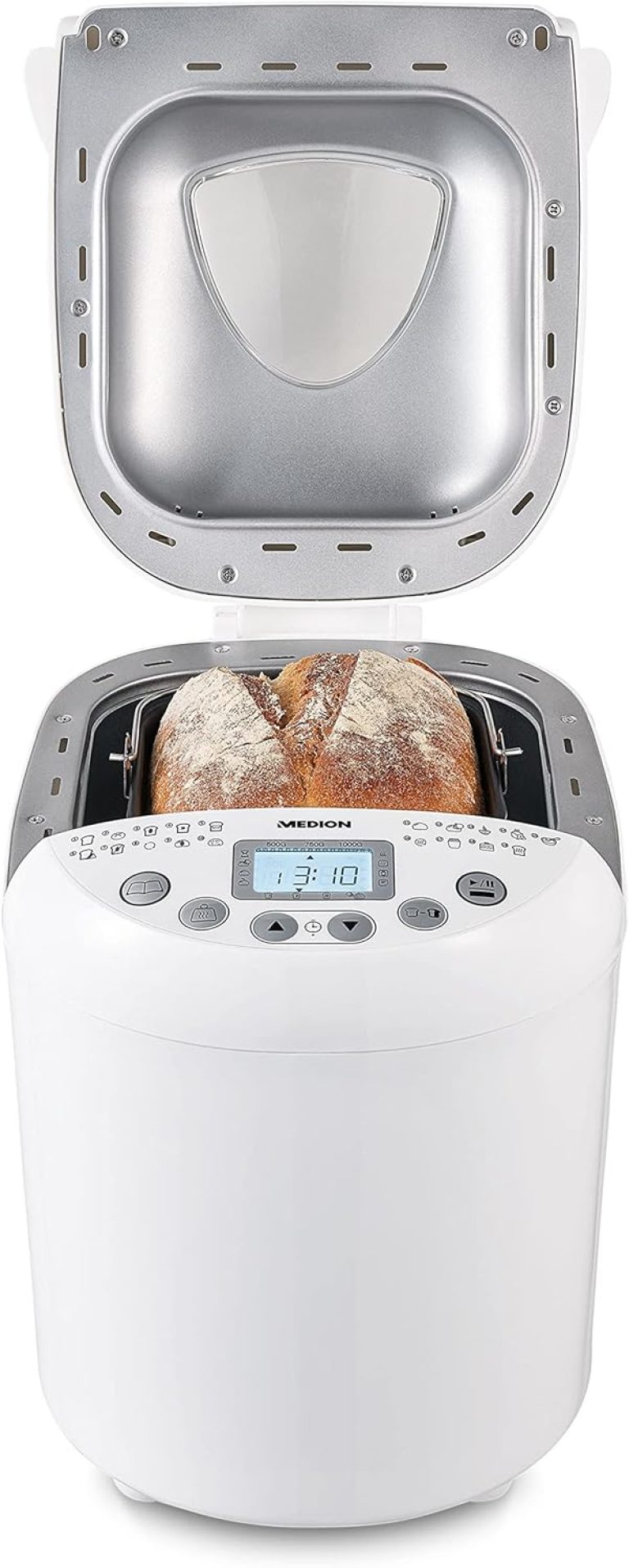 MEDION Machine à pain MD11011, 550 W, jusqu'à 1000 g, 19 programmes de cuisson