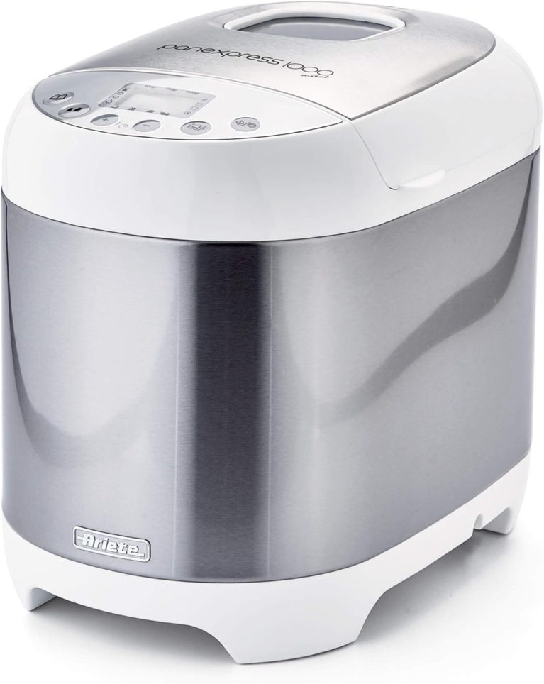 Ariete 133 Machine à Pain, Pétrit, Lève et Cuit, 19 Programmes Prédéfinis, pour Pain Frais Fait Maison, Fonction Confiture et Yaourt, Panexpress 1000 Metal