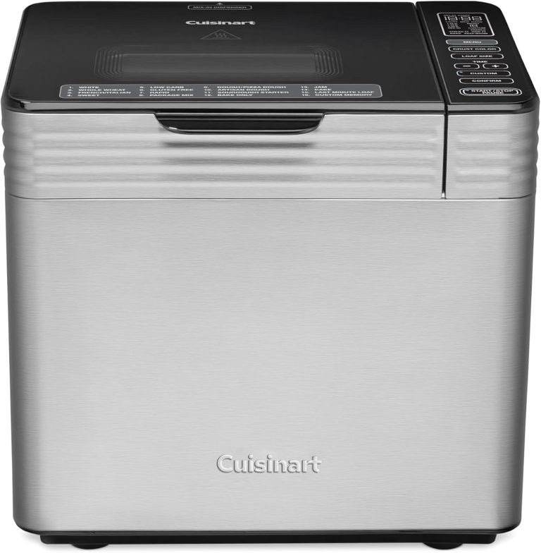 Cuisinart Machine à pain à convection en acier inoxydable avec 16 options de menu, 3 tailles de pain jusqu'à 2 livres, 3 couleurs de croûte