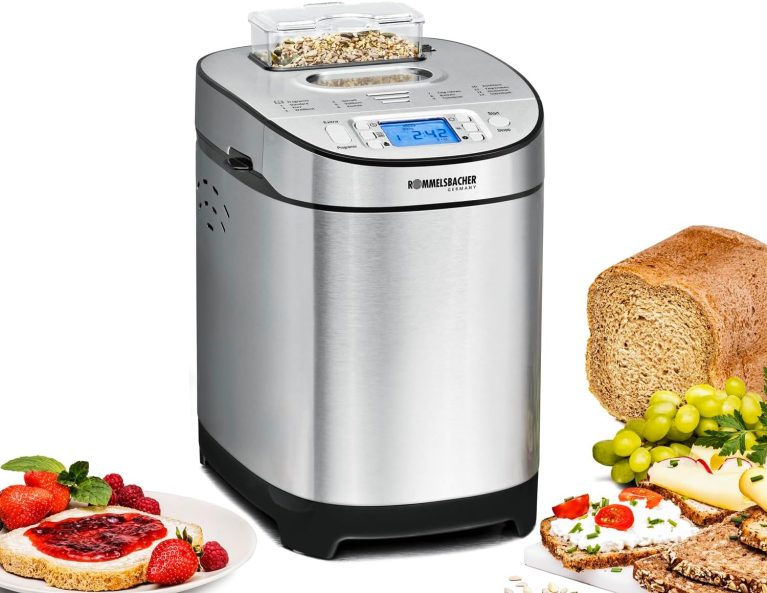 Rommelsbacher Bread Maker BA 550 silver, boîtier acier inoxydable, 13 programmes, distributeur automatique de noix et fruits